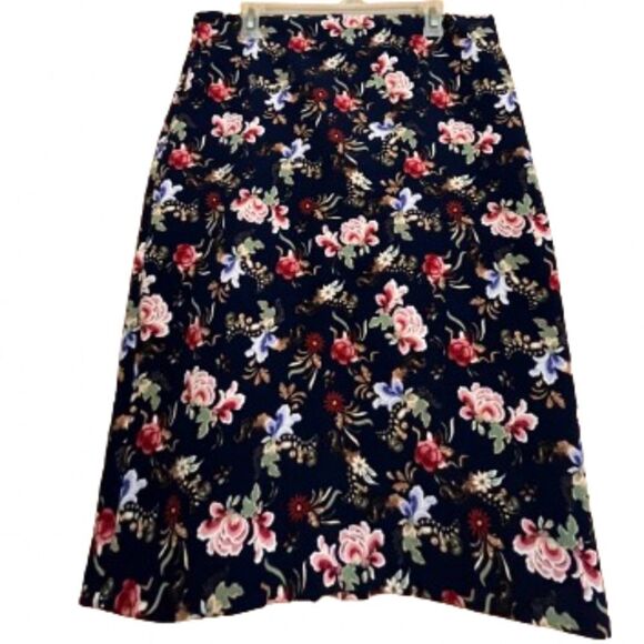Philosophy Women’s Navy Multi in Floral Print Business/Office Pencil Skirt Sz-12 - Picture 1 of 7